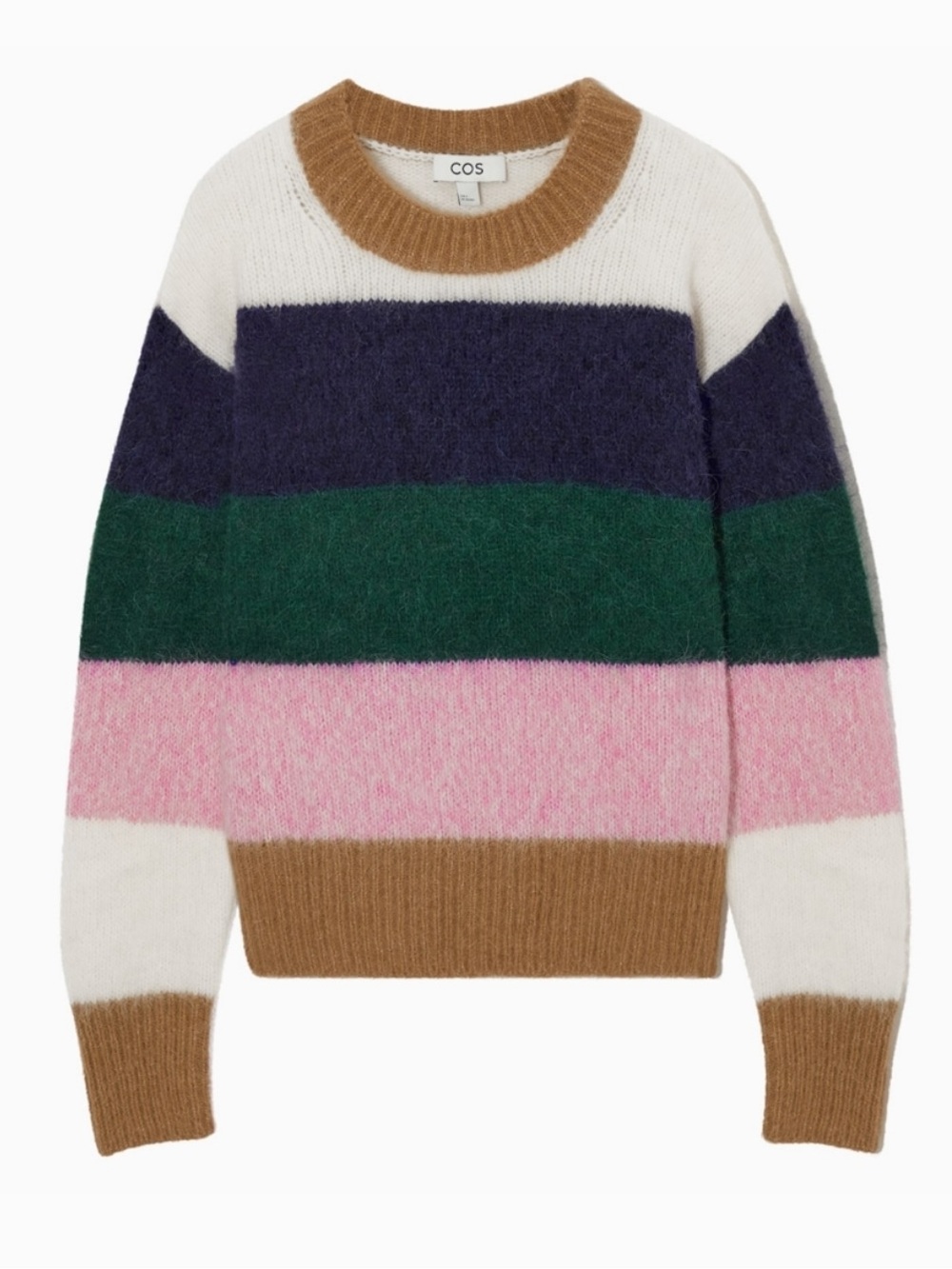 COS Alpaca Blend Striped Pullover Sweater Size L